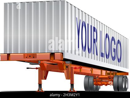 Semirimorchio Vector Cargo. Formato vettoriale EPS-10 disponibile separato da gruppi e livelli per una facile modifica. Illustrazione Vettoriale