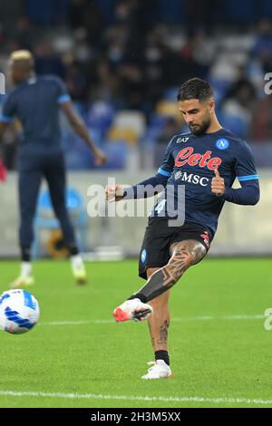 NAPELS, ITALIA - OTTOBRE 28: Lorenzo Insigne della SSC Napoli durante la Serie A match tra SSC Napoli e Bologna FC allo Stadio Diego Armando Maradona il 28 Ottobre 2021 a Napels, Italia (Foto di Ciro Santangelo/Orange Pictures) Foto Stock