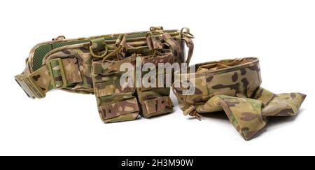 Armatura militare isolata su sfondo bianco Foto Stock