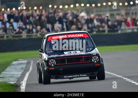 Jim Morris, Volkswagen Golf GTi Mk1, Gerry Marshall Trophy, Gruppo 1 Saloon vetture che hanno corso negli anni tra il 1970 e il 1982, composto da due Foto Stock