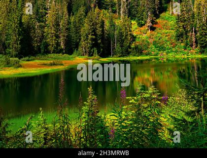 Lake Elizabeth, Mount Baker-Snoqualmie National Forest, Washington Foto Stock