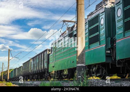 Treno merci automobili Foto Stock