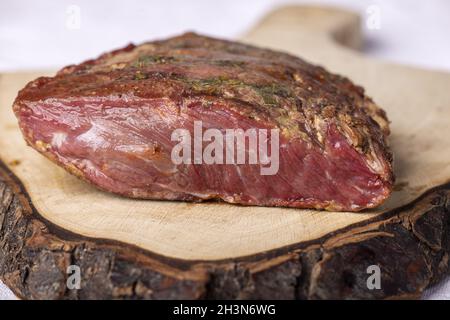 Pastrami confezionati in sacchetti di plastica Foto Stock