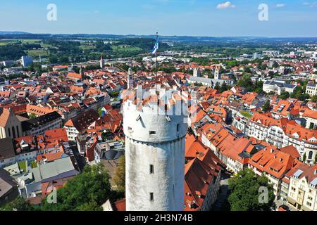 Vista aerea del sacco di farina a Ravensburg Foto Stock