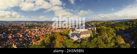 Grande castello Blankenburg Harz vista aerea Foto Stock