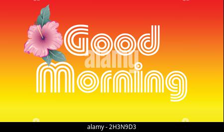 Buona mattina Vector calligraphy motivazione sfondo design Illustrazione Vettoriale