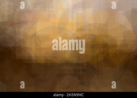 Sfondo marrone con cerchi di colore giallo e marrone Foto Stock