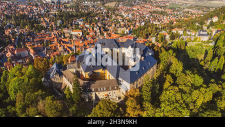 Grande castello Blankenburg Harz vista aerea Foto Stock