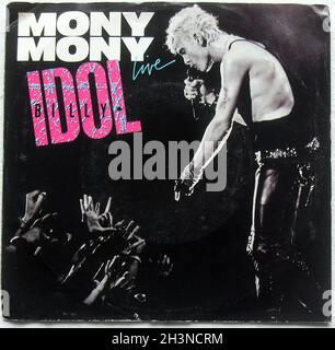 1987 Billy Idol Mony Mony 7 pollici singolo 45 giri/min copertina copertina record 1980 Foto Stock