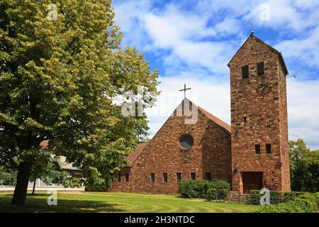 Il Lukaskirche è una vista di Worms Foto Stock