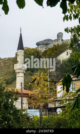 Architettura delle strade antiche a Sevastopol. Vecchie case. Foto Stock