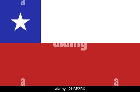 Bandiera nazionale del Cile in proporzioni esatte - Vector Foto Stock
