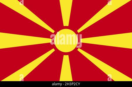 Macedonia bandiera nazionale in proporzioni esatte - Vector Foto Stock