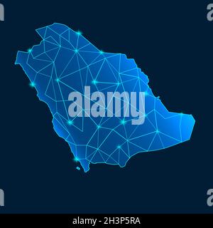 Mappa di Arabia Saudita Foto Stock