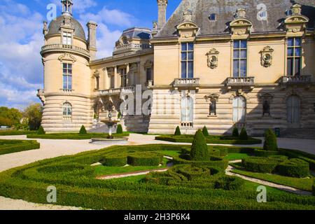 Francia, Ile-de-France, Chantilly, Château, Parterre de la Volière, giardino, Foto Stock