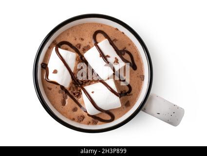 Tazza di cioccolata calda con marshmallow Foto Stock