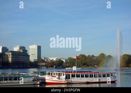 Vaporiera Alster ad Amburgo Foto Stock