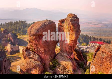 Rocce scogliera primo piano, Belogradchik, Bulgaria Foto Stock