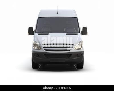 White Commercial Delivery Truck isolatedÂ su sfondo bianco Foto Stock