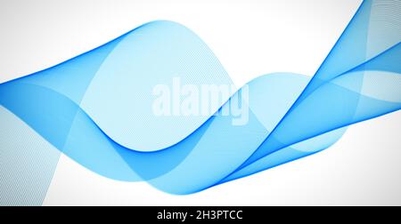 Linee ondulate blu astratte su sfondo bianco - Vector Foto Stock