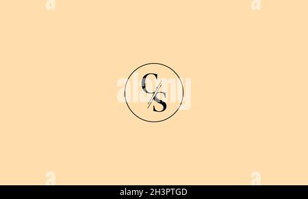 DESIGN DEL LOGO CS LETTERS CON EFFETTO SPAZIO NEGATIVO PER L'USO CON ILLUSTRAZIONI Illustrazione Vettoriale