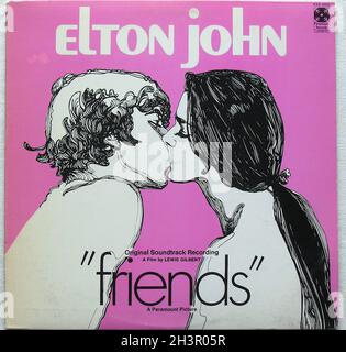 Elton John 1971 Friends LP Soundtrack Album Original Vintage Vinyl Sleeve Illustration Foto Stock