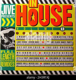 1989 Jive Records House Music compilation 1980 Original Vintage Vinyl LP Record Album Foto Stock