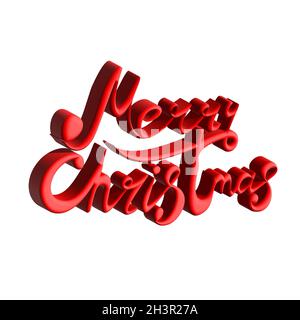 Allegro testo di Natale in 3d. Illustrazione vettoriale Illustrazione Vettoriale