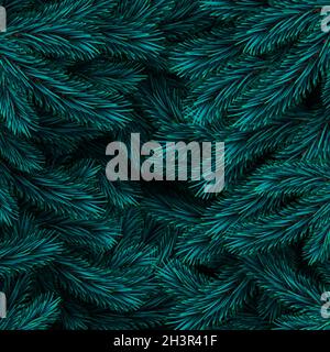 Design con fondo in abete blu. Sfondo di Natale. Illustrazione vettoriale Illustrazione Vettoriale