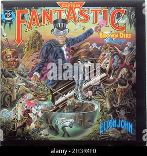 Elton John 1975 Captain Fantastic LP Record Album Original Vintage Vinyl Sleeve A Foto Stock