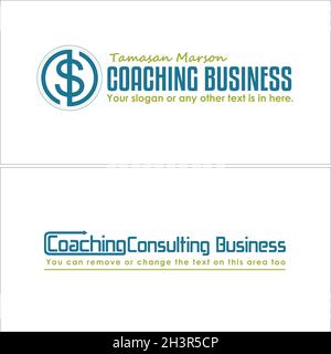 Moderno Business Consulting wordmark scritta icona logo design Illustrazione Vettoriale