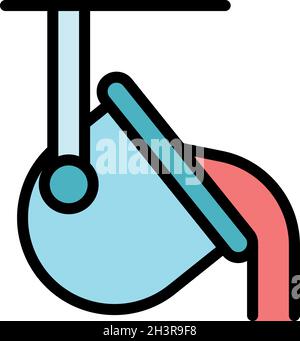 Icona hot pot metallurgico. Profilo metallurgia hot pot vettore icona colore piatto isolato Illustrazione Vettoriale