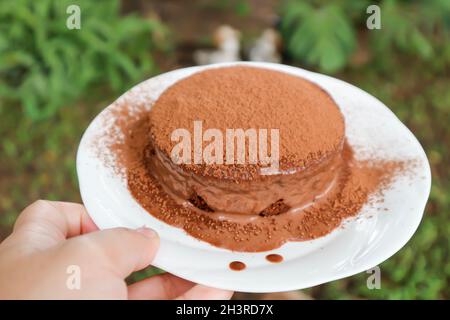 torta al cioccolato banoffee o torta banoffee, torta o torta tiramisù Foto Stock