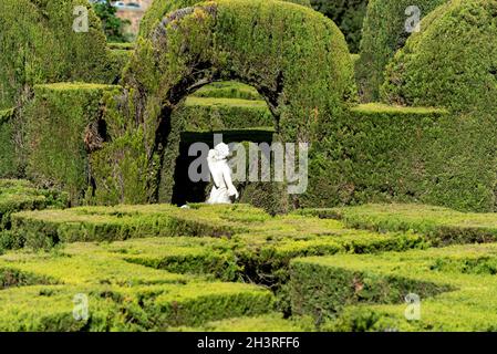 Scultura nel Parque Laberinto de Horta di Barcellona. Catalogna. Foto Stock