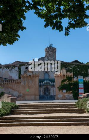 Torre Sobriana nel Parque Laberinto de Horta a Barcellona. Catalogna. Foto Stock