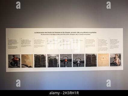 La Dichiarazione dei diritti dell'uomo e del cittadino al Museo Carnavalet Foto Stock