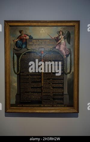 Dichiarazione dei diritti dell'uomo e del cittadino, dipinta da le Barbier Foto Stock