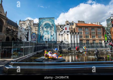 La Fontana Stravinsky a Parigi Foto Stock