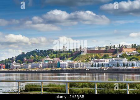 Vista sulla collina del Cremlino, Nizhny Novgorod, Russia Foto Stock