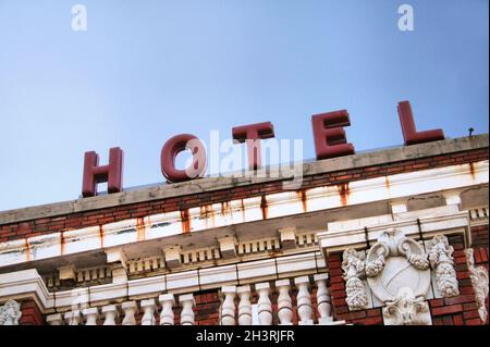 Abbandonato storico Hotel, situato nel centro di Shreveport Louisiana Foto Stock