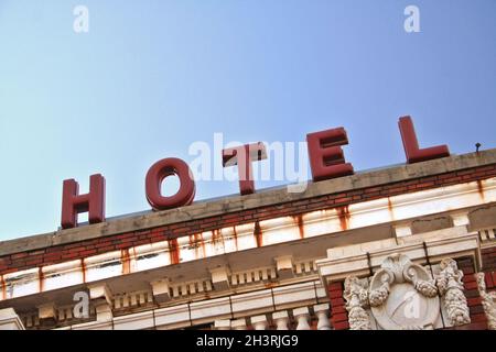 Abbandonato storico Hotel, situato nel centro di Shreveport Louisiana Foto Stock