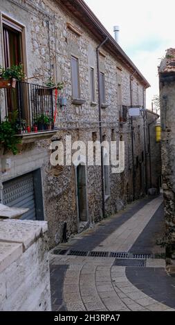 Vista sul centro storico di Trentinara, Cilento, Campania, Italia Foto Stock