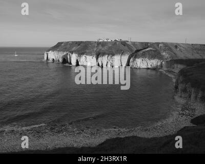 " FLAMBOROUGH ", " UK ", " BIANCO E NERO ", " IMMAGINI "." SEASCAPE ' Foto Stock