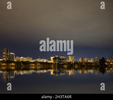 Fotografia notturna Saskatoon Foto Stock