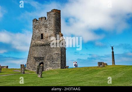Aberystwyth castello, il cancello nord all'interno del reparto interno. Foto Stock