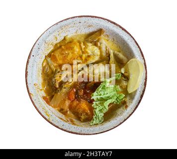 Stew di cocco in stile dominicano, ricetta dominicana settentrionale Foto Stock