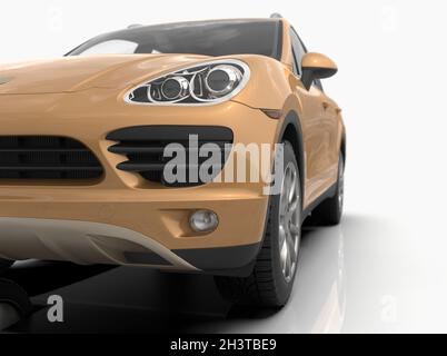 SUV di lusso generico e senza marchio isolato su illustrazione 3D bianca Foto Stock