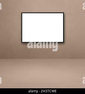 Cornice nera appesa ad una parete beige Foto Stock