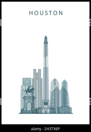 Poster di Houston - illustrazione vettoriale Illustrazione Vettoriale