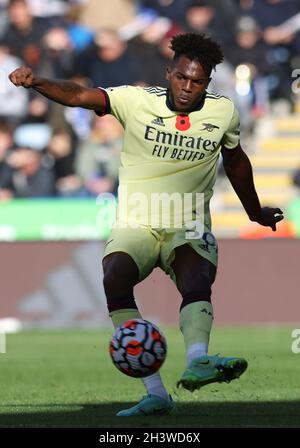 Leicester, Inghilterra, 30 ottobre 2021. Nuno Tavares of Arsenal durante la partita della Premier League al King Power Stadium di Leicester. Il credito dovrebbe essere: Darren Staples / Sportimage Foto Stock